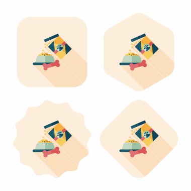 Uzun Gölge, eps10 ile evde beslenen hayvan köpek gıda düz simgesi