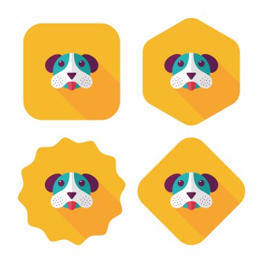 Uzun Gölge, eps10 ile evde beslenen hayvan köpek düz simgesi