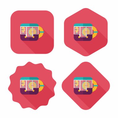 Evde beslenen hayvan fare kafesi düz simgesi ile uzun gölge, eps10