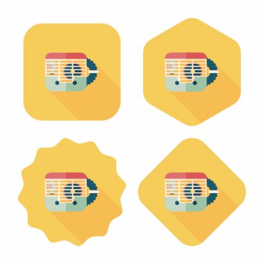 Evde beslenen hayvan fare kafesi düz simgesi ile uzun gölge, eps10