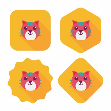 Uzun Gölge, eps10 ile evde beslenen hayvan kedi düz simgesi