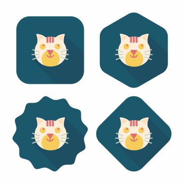 Uzun Gölge, eps10 ile evde beslenen hayvan kedi düz simgesi