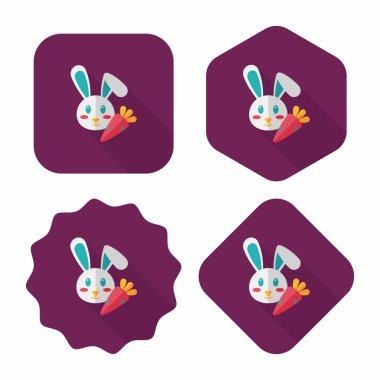 Uzun Gölge, eps10 ile evde beslenen hayvan tavşan düz simgesi