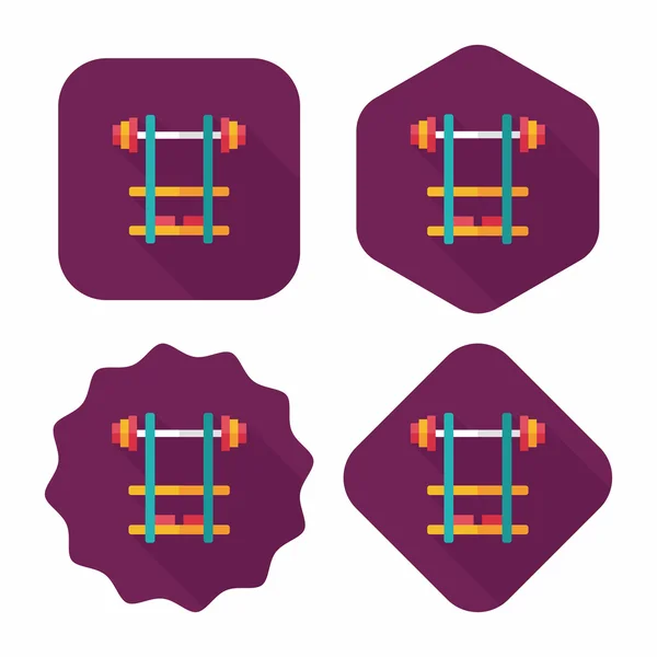 Halterofilismo ícone plano com sombra longa, eps10 — Vetor de Stock