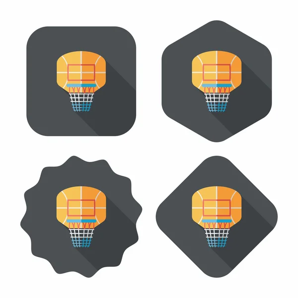 Basketbal Rugplank platte pictogram met lange schaduw, eps10 — Stockvector