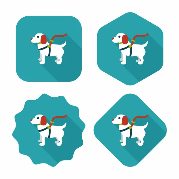 Pet dog flat icon with long shadow, eps10 — стоковый вектор