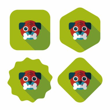 Uzun Gölge, eps10 ile evde beslenen hayvan köpek düz simgesi