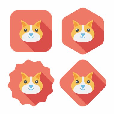 Uzun Gölge, eps10 ile evde beslenen hayvan kedi düz simgesi