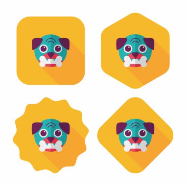 Uzun Gölge, eps10 ile evde beslenen hayvan köpek düz simgesi