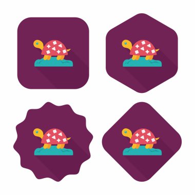 Evde beslenen hayvan kaplumbağa uzun gölge, eps10 düz simgesiyle