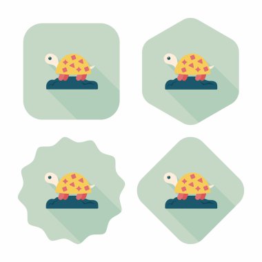 Evde beslenen hayvan kaplumbağa uzun gölge, eps10 düz simgesiyle