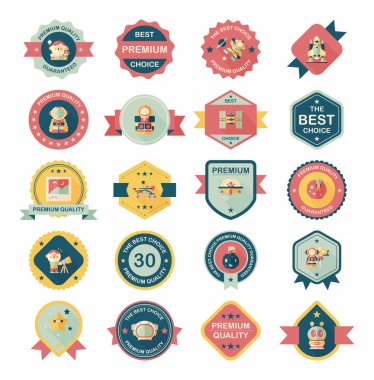 Uzay rozet afiş düz tasarım arka plan ayarlamak, eps10