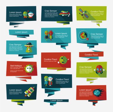 Uzay afiş düz tasarım arka plan ayarlamak, eps10