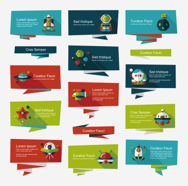 Uzay afiş düz tasarım arka plan ayarlamak, eps10