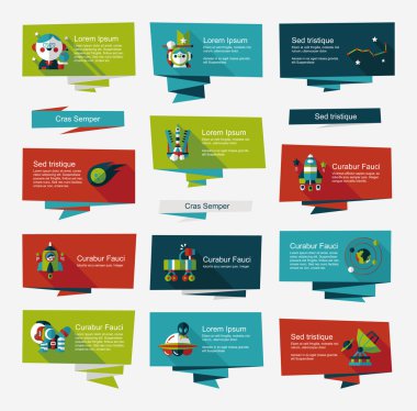 Uzay afiş düz tasarım arka plan ayarlamak, eps10