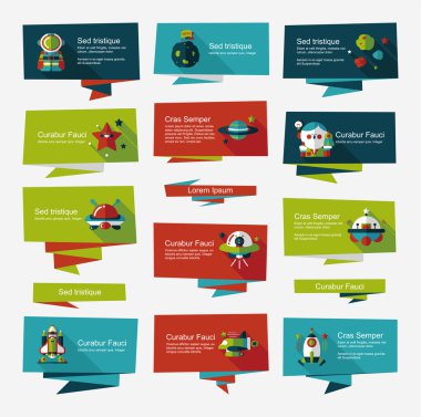 Uzay afiş düz tasarım arka plan ayarlamak, eps10