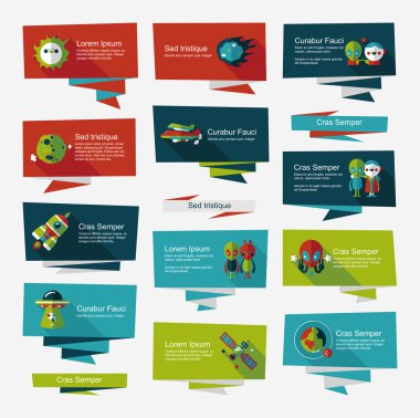 Uzay afiş düz tasarım arka plan ayarlamak, eps10