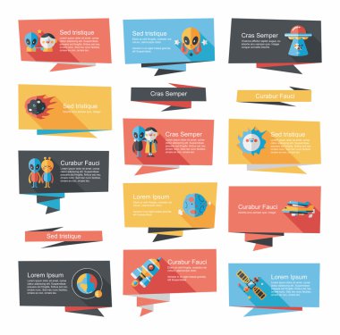 Uzay afiş düz tasarım arka plan ayarlamak, eps10