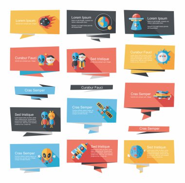 Uzay afiş düz tasarım arka plan ayarlamak, eps10