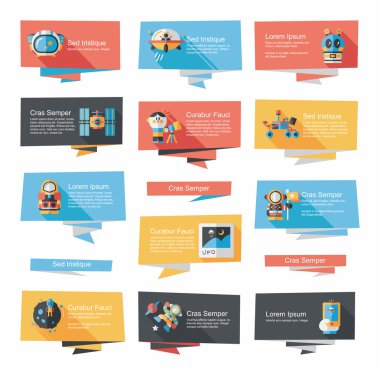 Uzay afiş düz tasarım arka plan ayarlamak, eps10