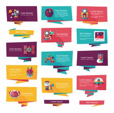 Uzay afiş düz tasarım arka plan ayarlamak, eps10