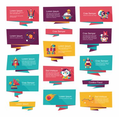 Uzay afiş düz tasarım arka plan ayarlamak, eps10