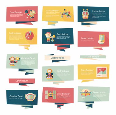 Uzay afiş düz tasarım arka plan ayarlamak, eps10