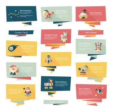 Uzay afiş düz tasarım arka plan ayarlamak, eps10