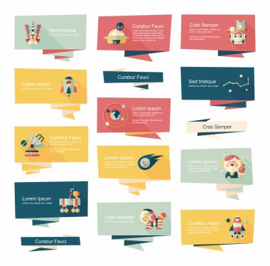 Uzay afiş düz tasarım arka plan ayarlamak, eps10