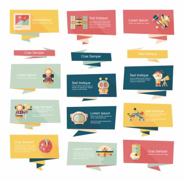 Uzay afiş düz tasarım arka plan ayarlamak, eps10