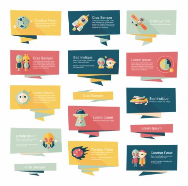 Uzay afiş düz tasarım arka plan ayarlamak, eps10