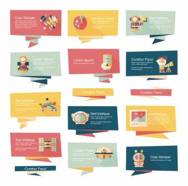 Uzay afiş düz tasarım arka plan ayarlamak, eps10