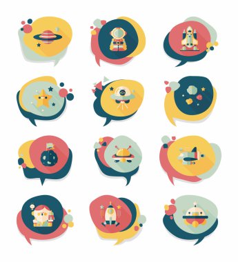 Alan konuşma balonu düz tasarım arka plan ayarlamak, eps10