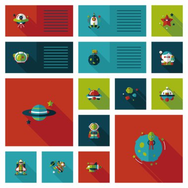 Uzay UI düz tasarım arka plan ayarlamak, eps10