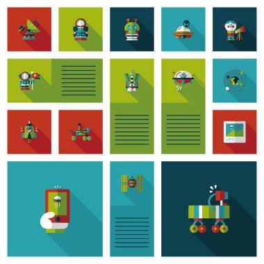 Uzay UI düz tasarım arka plan ayarlamak, eps10