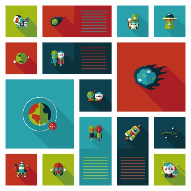 Uzay UI düz tasarım arka plan ayarlamak, eps10