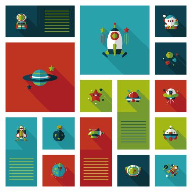 Uzay UI düz tasarım arka plan ayarlamak, eps10