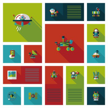 Uzay UI düz tasarım arka plan ayarlamak, eps10