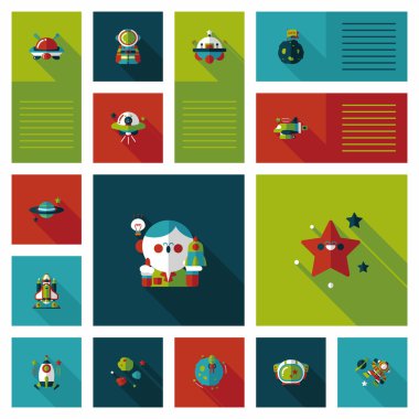 Uzay UI düz tasarım arka plan ayarlamak, eps10