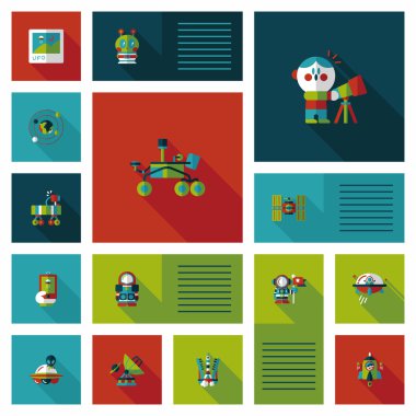 Uzay UI düz tasarım arka plan ayarlamak, eps10