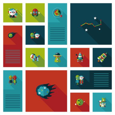 Uzay UI düz tasarım arka plan ayarlamak, eps10