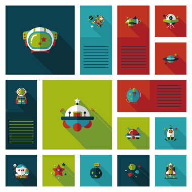 Uzay UI düz tasarım arka plan ayarlamak, eps10