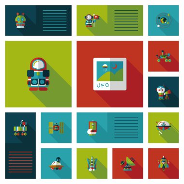 Uzay UI düz tasarım arka plan ayarlamak, eps10