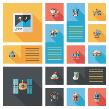 Uzay UI düz tasarım arka plan ayarlamak, eps10