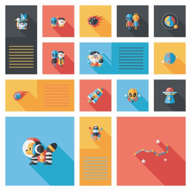 Uzay UI düz tasarım arka plan ayarlamak, eps10