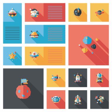 Uzay UI düz tasarım arka plan ayarlamak, eps10