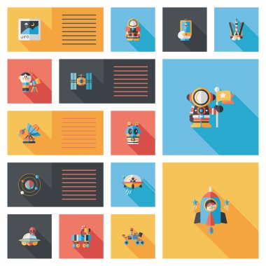 Uzay UI düz tasarım arka plan ayarlamak, eps10