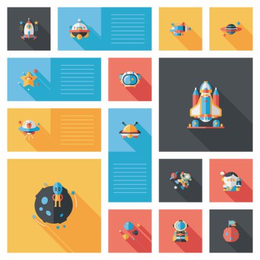 Uzay UI düz tasarım arka plan ayarlamak, eps10