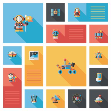 Uzay UI düz tasarım arka plan ayarlamak, eps10