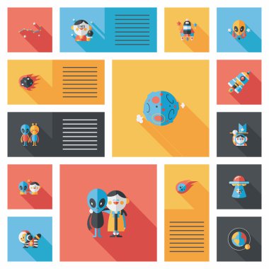 Uzay UI düz tasarım arka plan ayarlamak, eps10